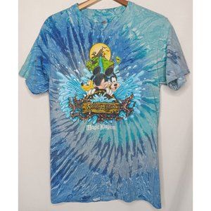 Walt Disney Magic Kingdom Splash Mountain S T Shirt Blue Tie Dye Mickey Donald